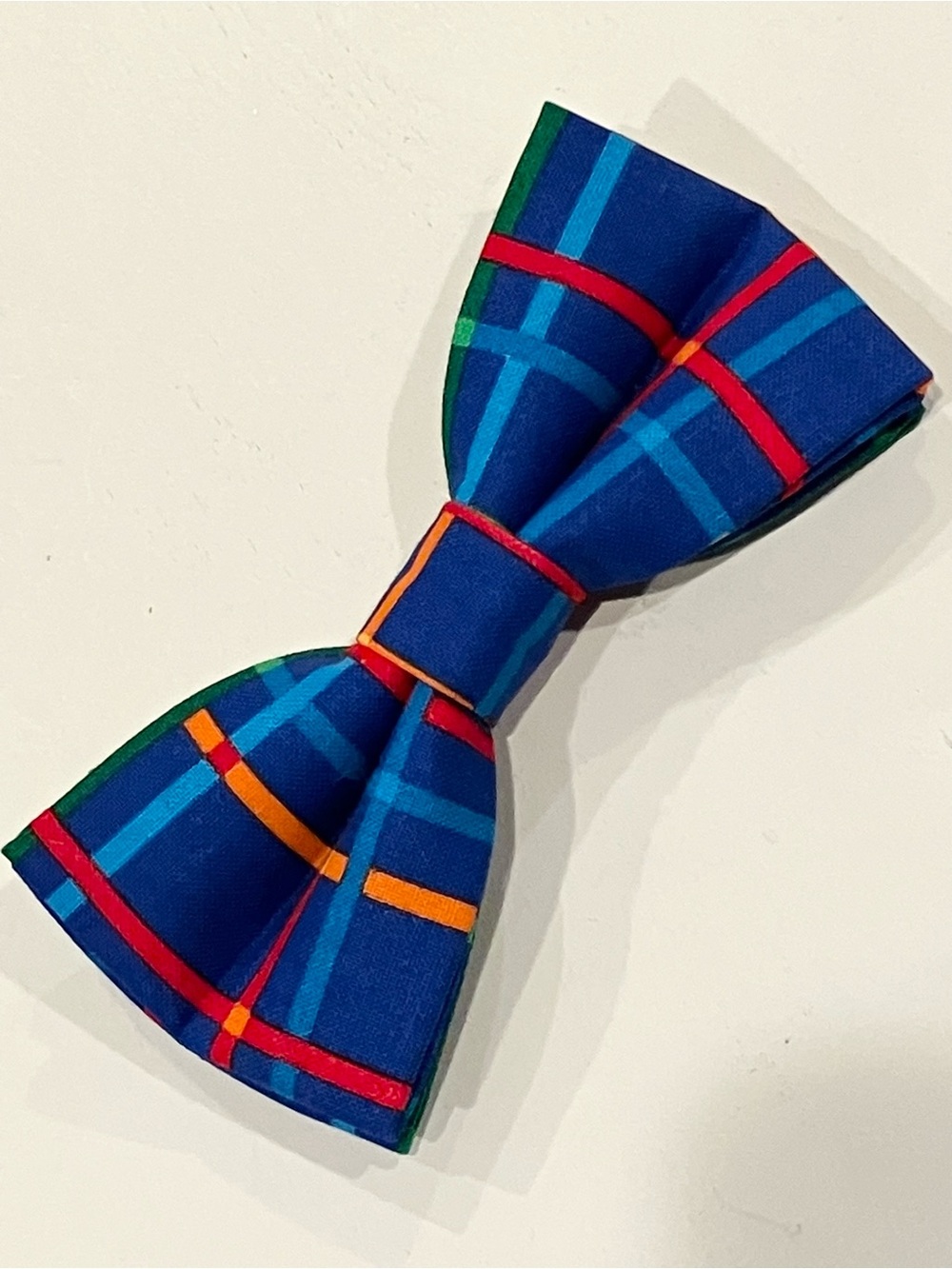 Pet Bowtie in Primary Colors Plaid Print
